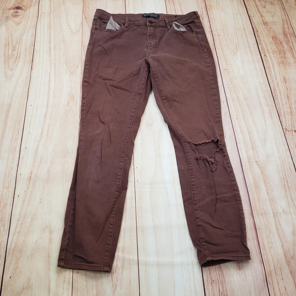 Bullhead Denim Co Jeans Womens‎ 28 Brown Destroyed Mid-Rise Skinniest Distressed
